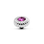 Melano Twisted meddy Crystal Flower Fuchsia Purple Zilverkleurig