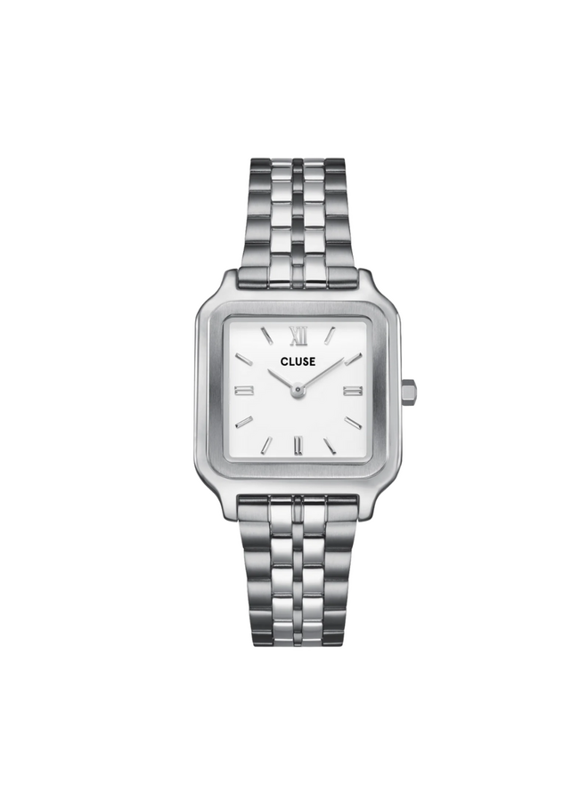 CLUSE horloge Gracieuse Zilverkleurig/Wit