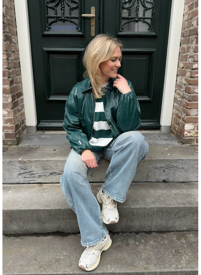 Top Oversized Striped Sea Moss