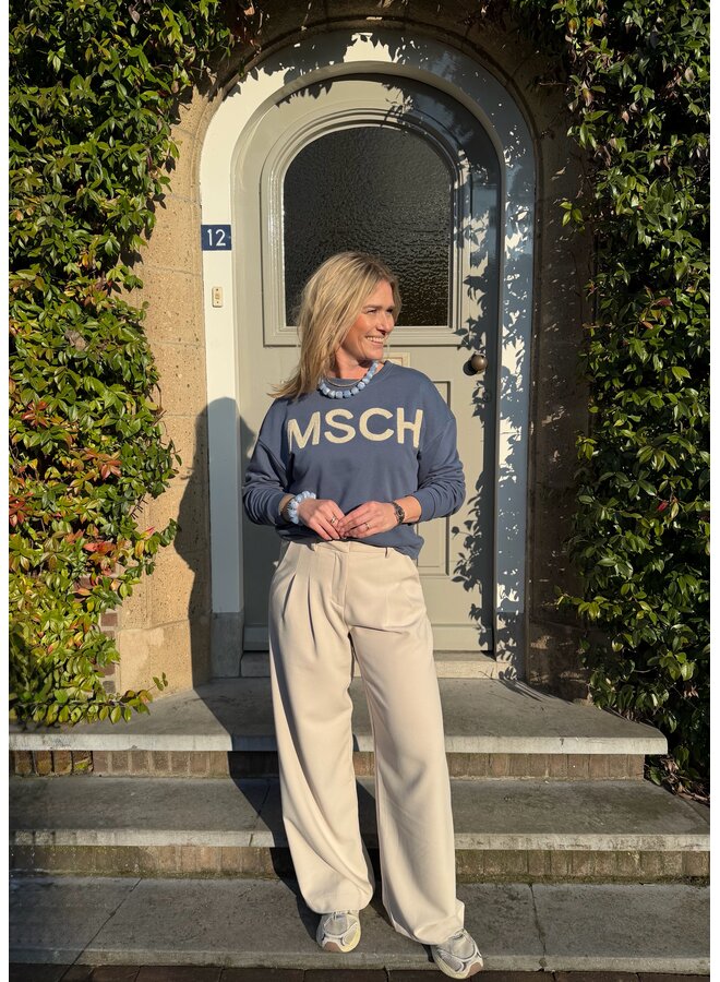 Sweater Mela Briena Indigo/Oatmeal