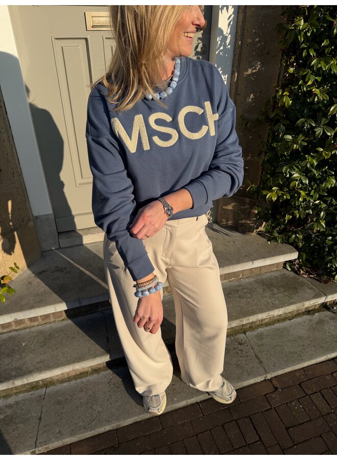 Sweater Mela Briena Indigo/Oatmeal