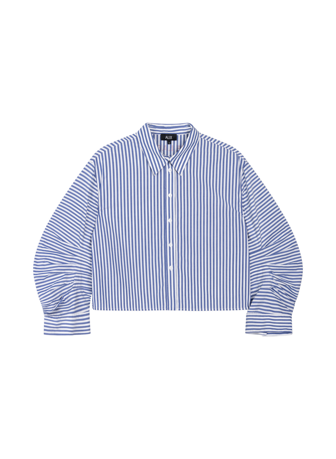 Blouse Fancy Striped Royal Blue