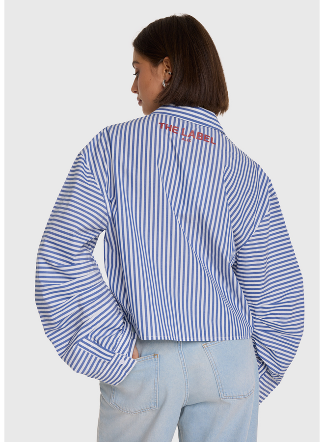 Blouse Fancy Striped Royal Blue