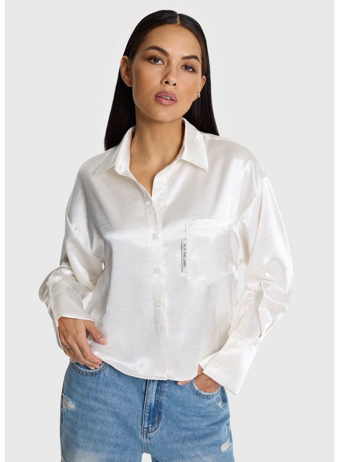 Blouse Subtie Satin Soft White