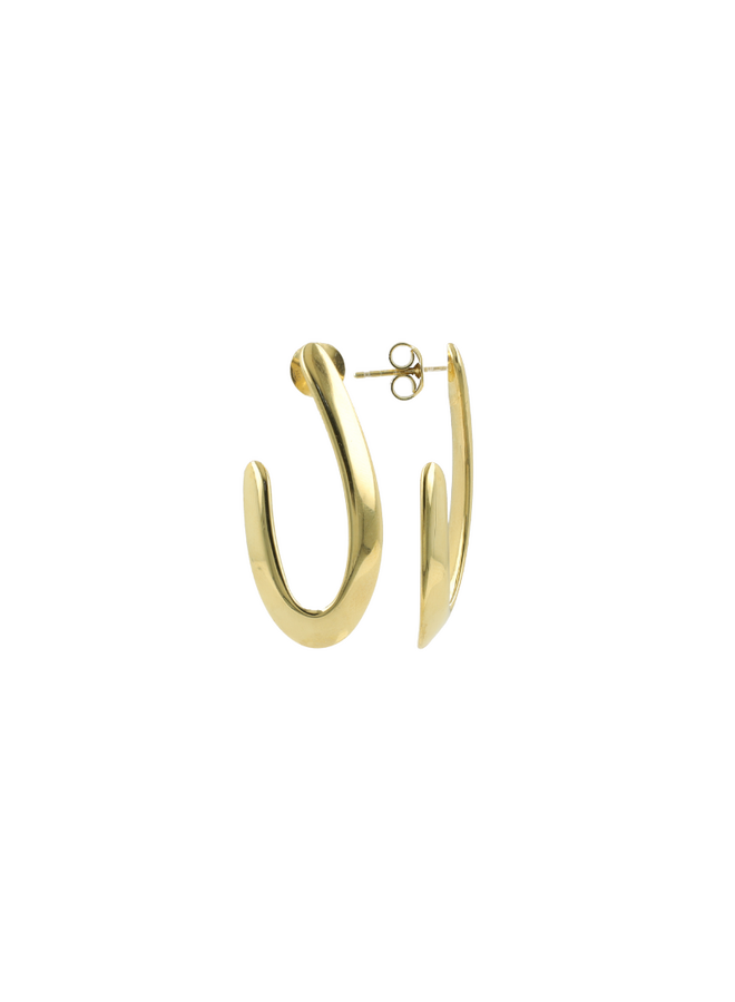 LOTT. oorbellen Sculpted Side Loop M Goud Verguld