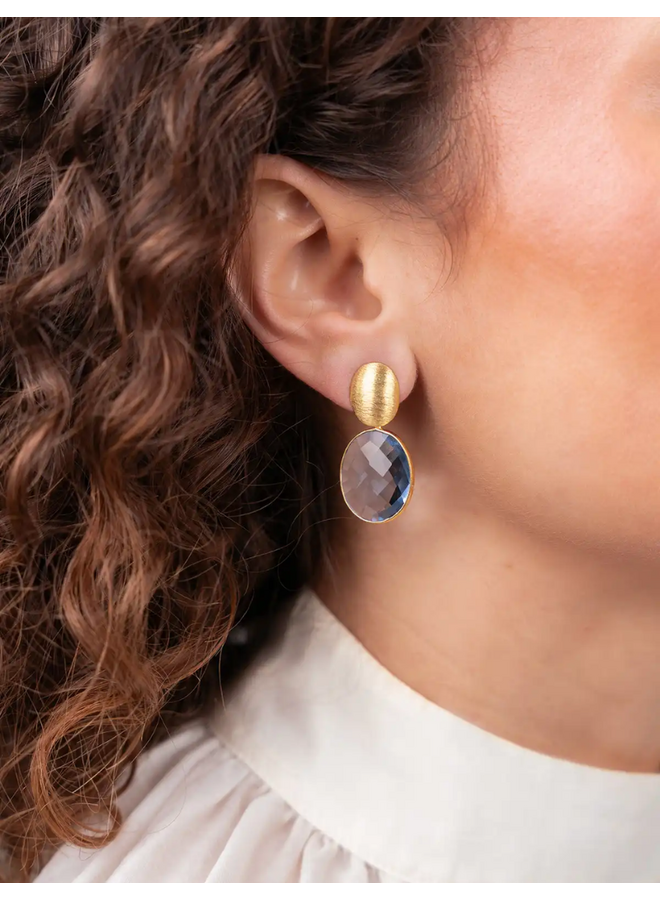 LOTT. oorbellen Giorgia S Blue Aura/Goud Verguld