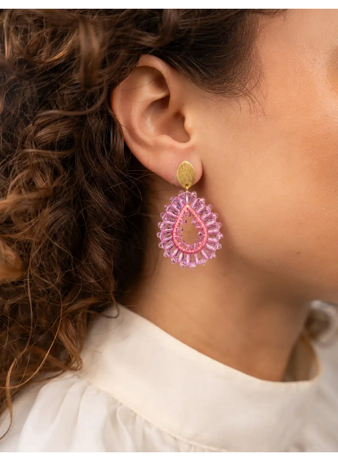 LOTT. oorbellen Robin S Bubble Pink/Goud Verguld