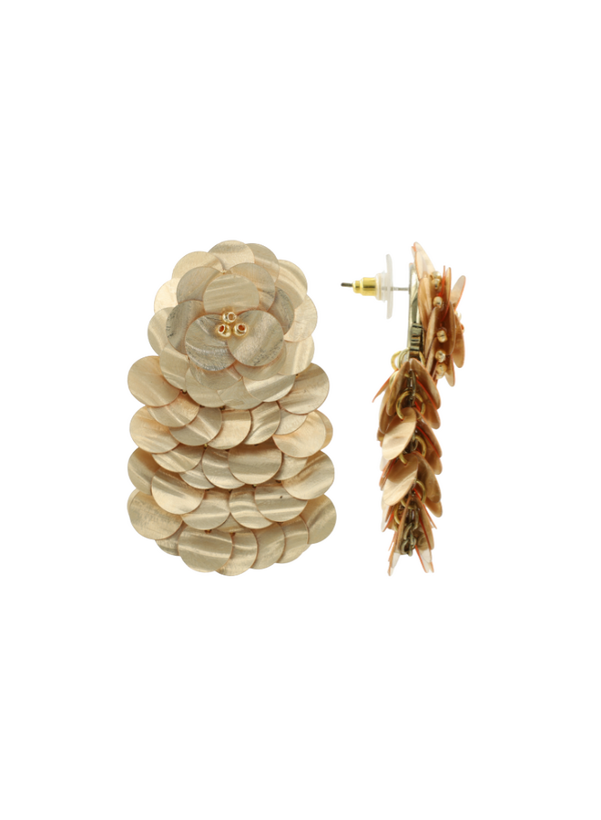 LOTT. oorbellen Shell Look Waterfall Champagne/Goud Verguld