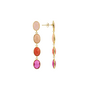 LOTT. oorbellen Anya Fuchsia Roze Mix/Goud Verguld