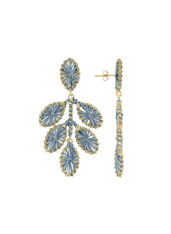 LOTT. oorbellen Beatrice M Blue Aura/Goud Verguld