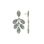 LOTT. oorbellen Flower Leafs M Blue Aura/Goud Veguld
