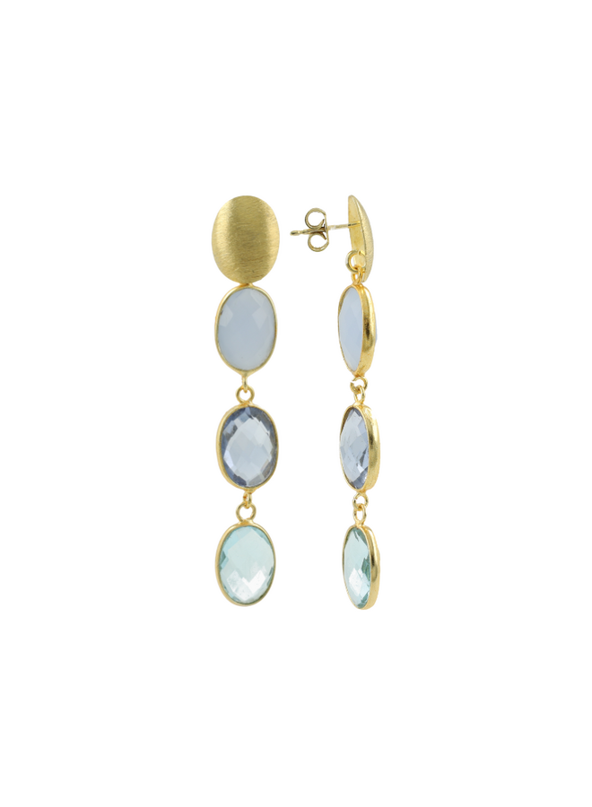 LOTT. oorbellen April Blue Aura Mix/Goud Verguld