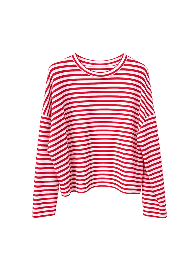 Top Liz Gestreept Roze/Rood Onesize