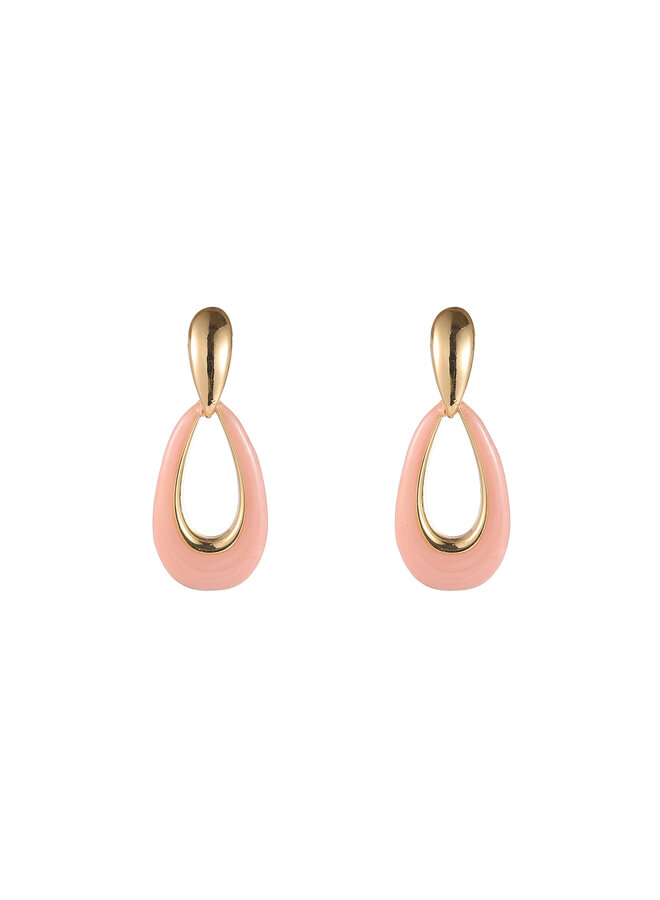 Day & Eve oorbellen E60050-2 Lichtroze/Goudkleurig
