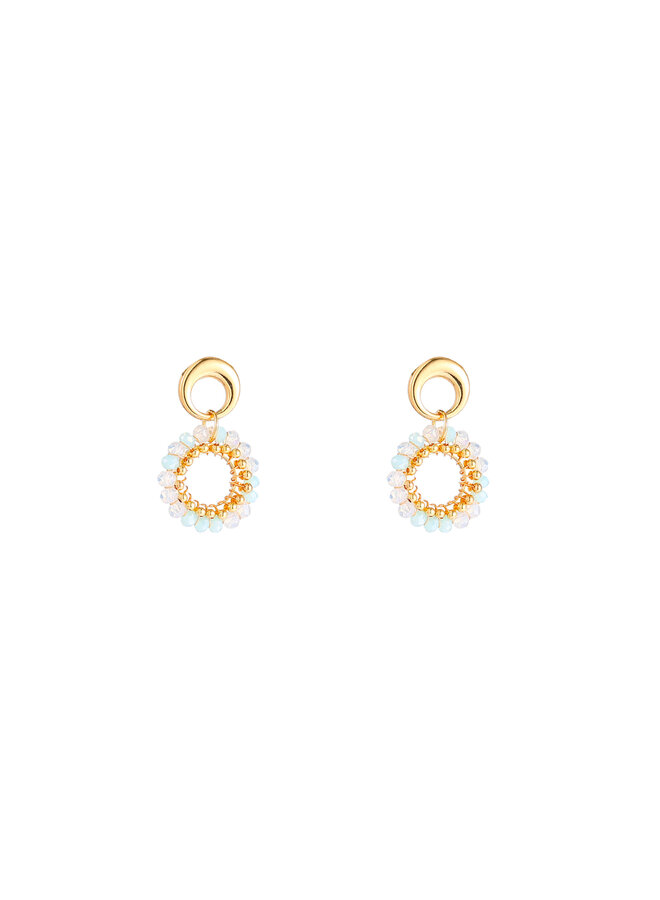 Day & Eve oorbellen E60059-6 Mint/Goudkleurig