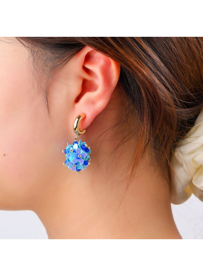 Day & Eve oorbellen E60092-2 Blauw Mix/Goudkleurig