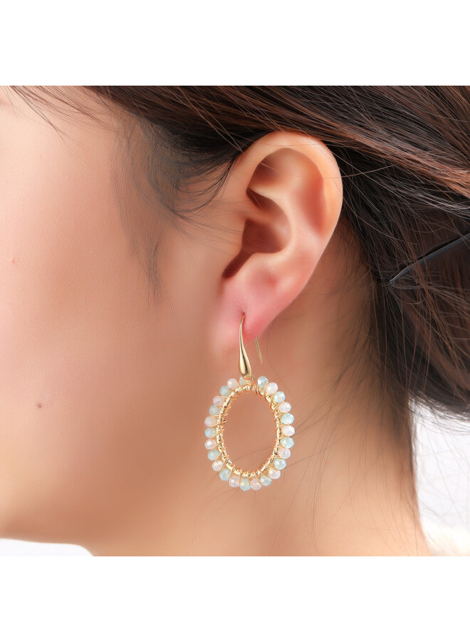 Day & Eve oorbellen E60060-6 Mint/Goudkleurig