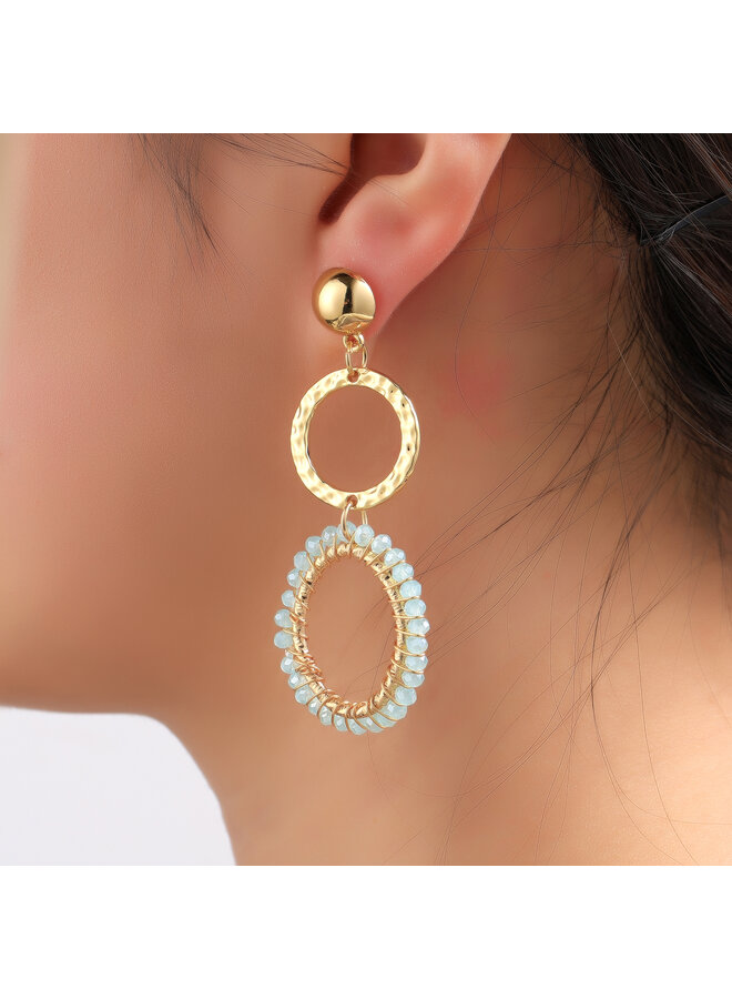 Day & Eve oorbellen E60065-5 Mint/Goudkleurig