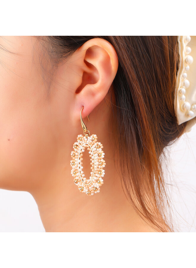 Day & Eve oorbellen E60081-1 Beige/Goudkleurig