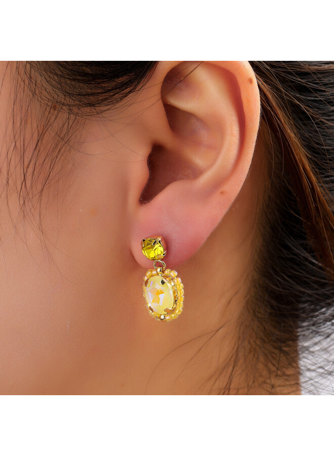Day & Eve oorbellen E60102-2 Geel/Goudkleurig