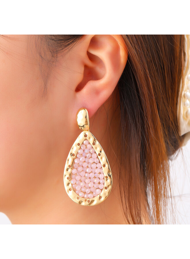 Day & Eve oorbellen E60076-2 Roze/Goudkleurig