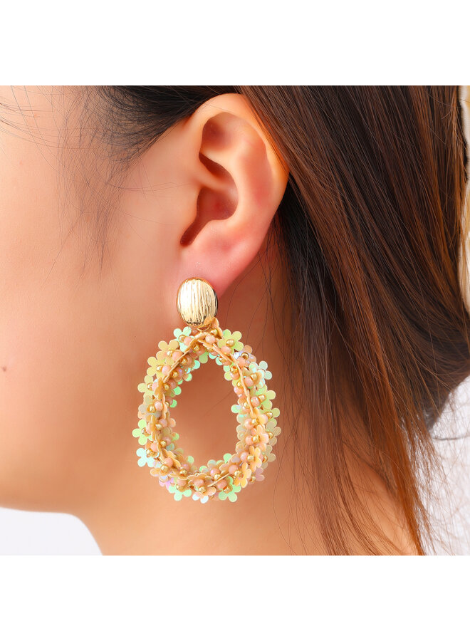 Day & Eve oorbellen E60096-5 Taupe/Goudkleurig