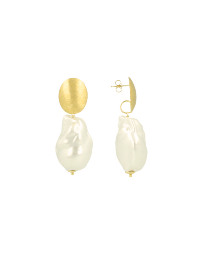 LOTT. oorbellen Bailey L Parel/Goud Verguld