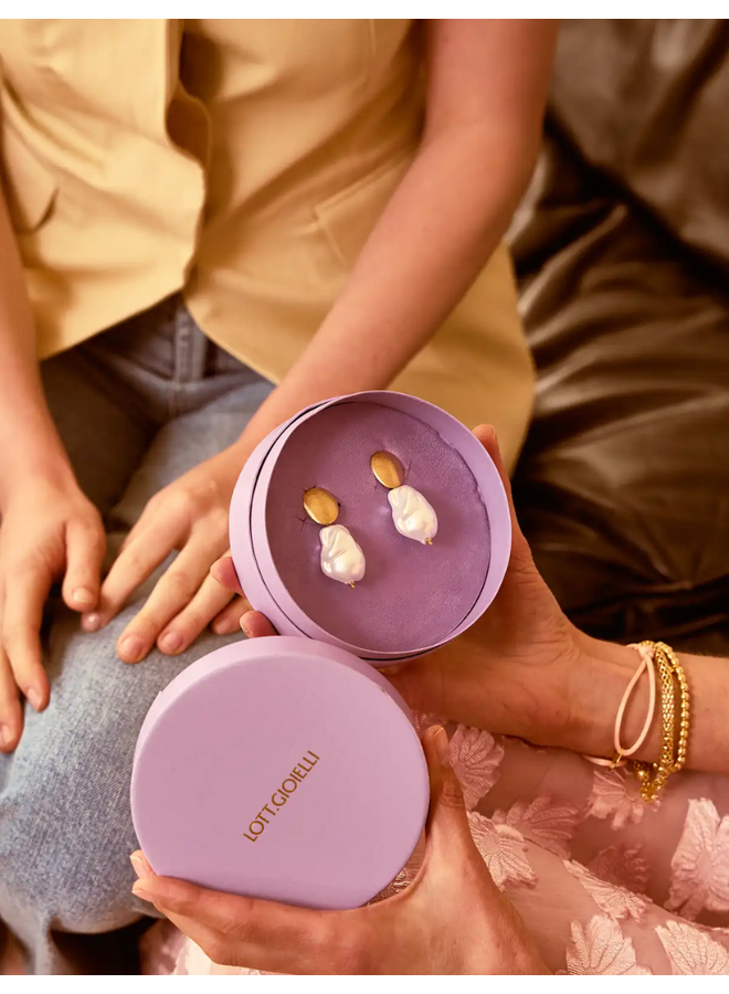 LOTT. oorbellen Bailey L Parel/Goud Verguld