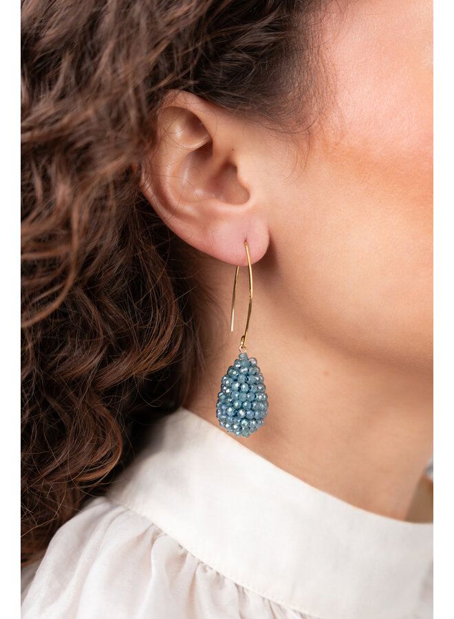 LOTT. oorbellen Amy S Teal Blue/Goud Verguld