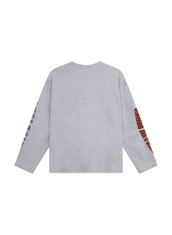 Top Fancy Print Light Grey Melange