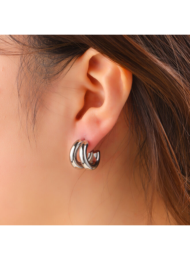 Day & Eve oorbellen E61200-1 Zilverkleurig