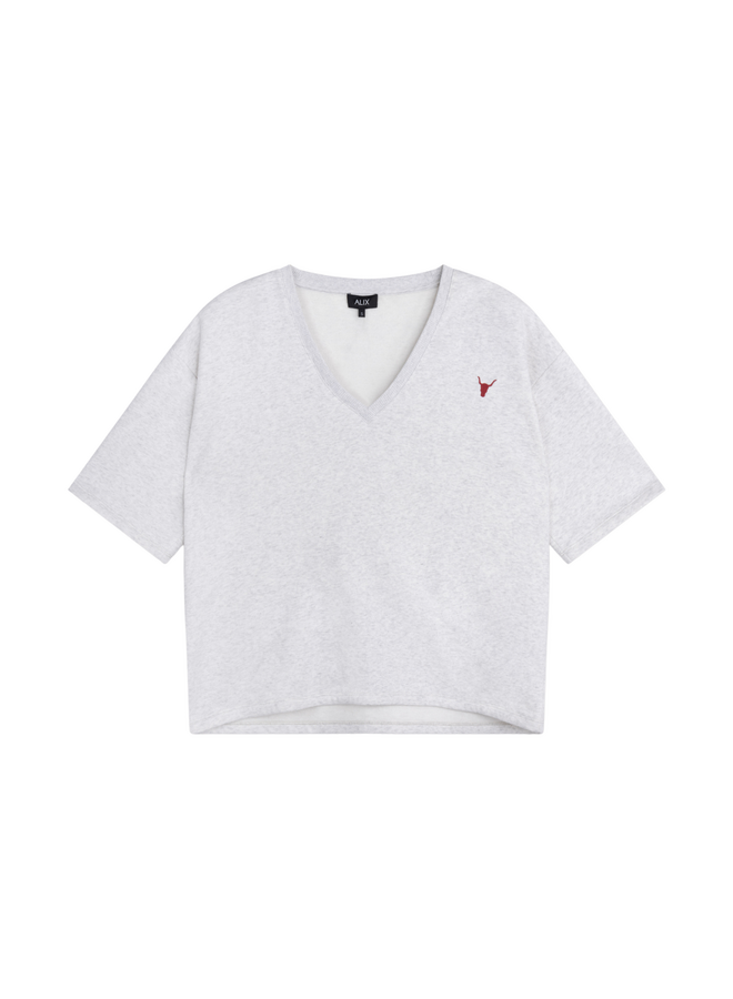 Sweater V-neck Super Light Grey Melange