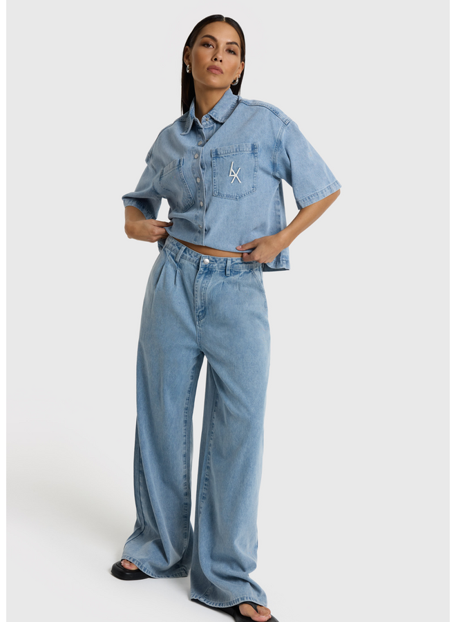 Jeans Wide Light Blue Denim