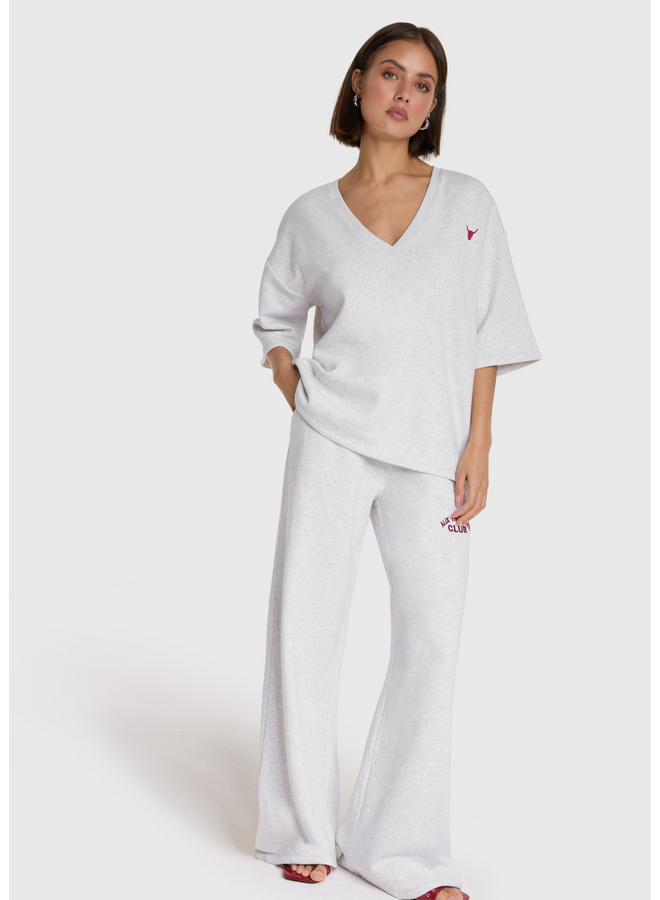 Sweater V-neck Super Light Grey Melange