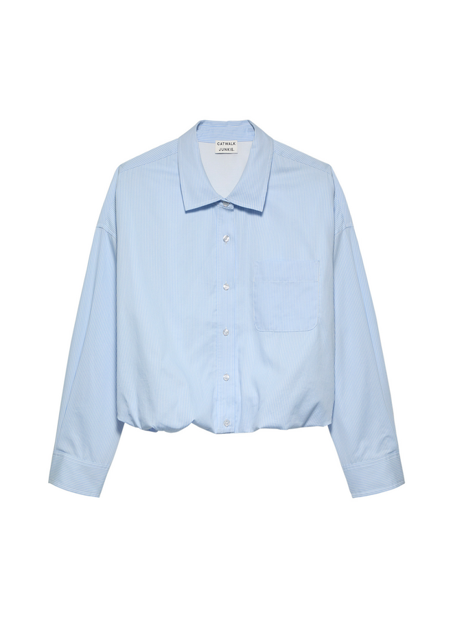 Blouse Tuck In Chambray Blue