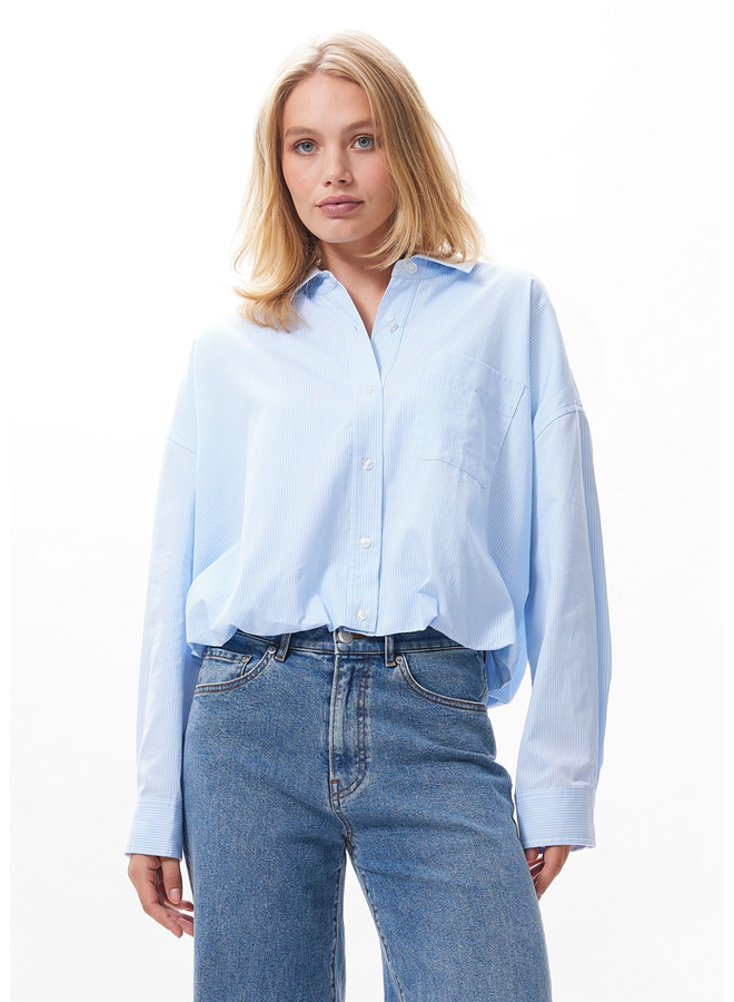 Blouse Tuck In Chambray Blue