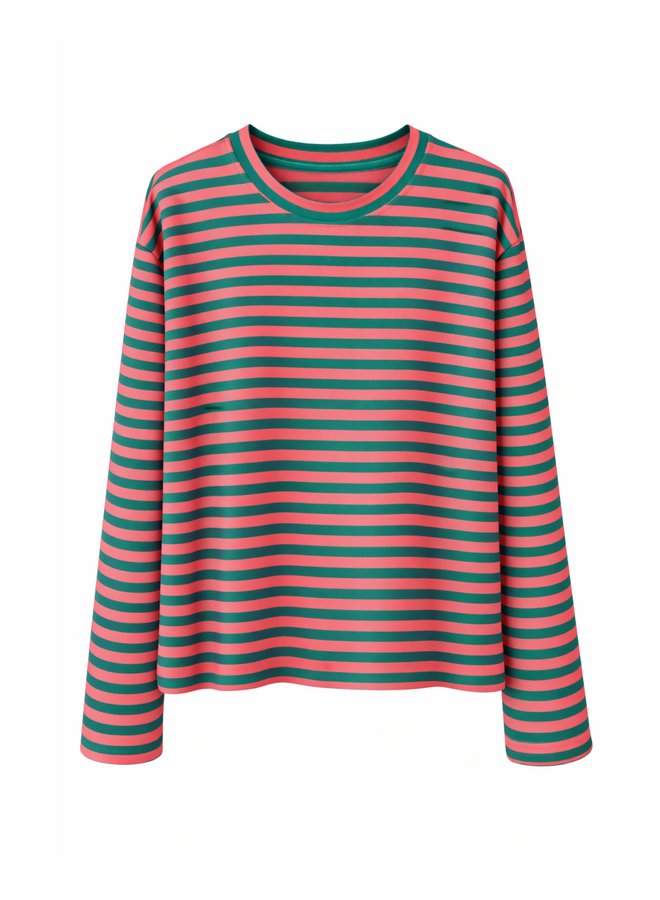 Top Liz Gestreept Neon Roze/Groen Onesize