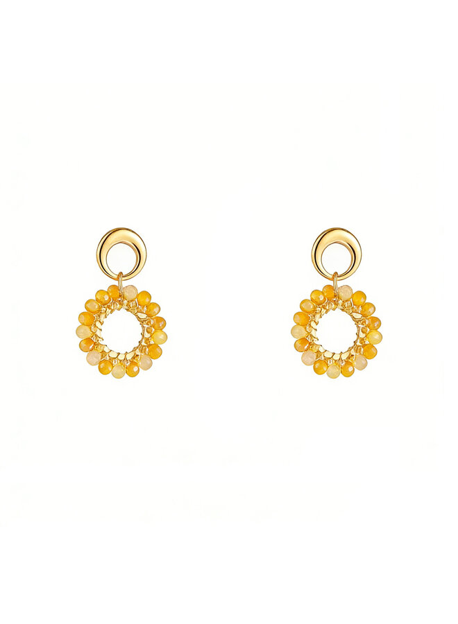 Day & Eve oorbellen E60059-4 Geel/Goudkleurig