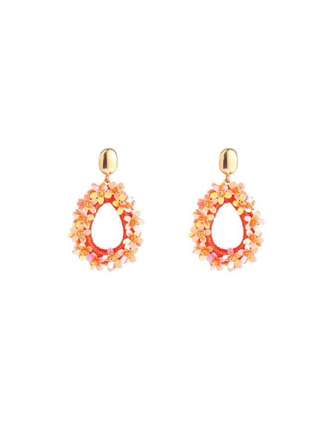 Day & Eve oorbellen E60095-4 Koraal/Goudkleurig