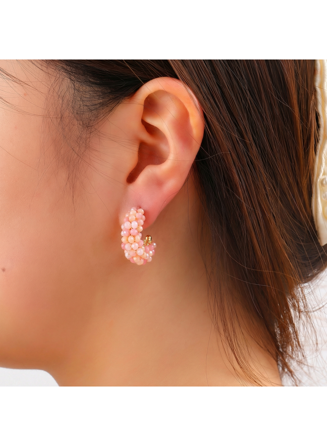Day & Eve oorbellen E60061-7 Roze Mix/Goudkleurig