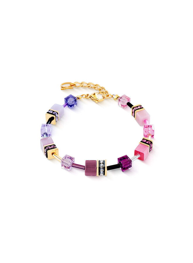 COEUR de LION armband 2838/1927 Roze/Lila/Goud Verguld