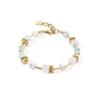 COEUR de LION armband 3018/1416 Wit/Goud Verguld