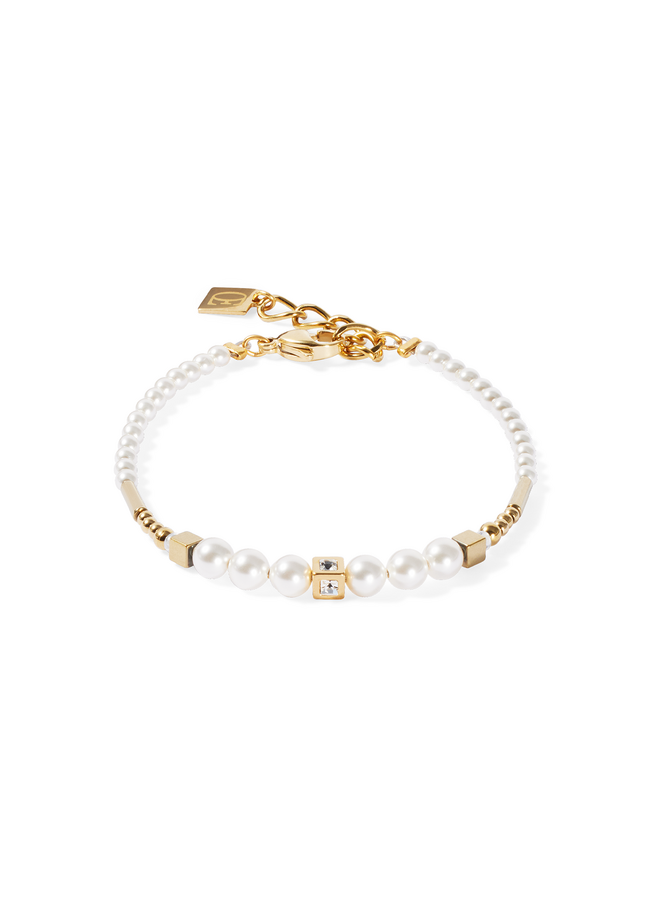 COEUR de LION armband 4312/1416 Wit/Goud Verguld