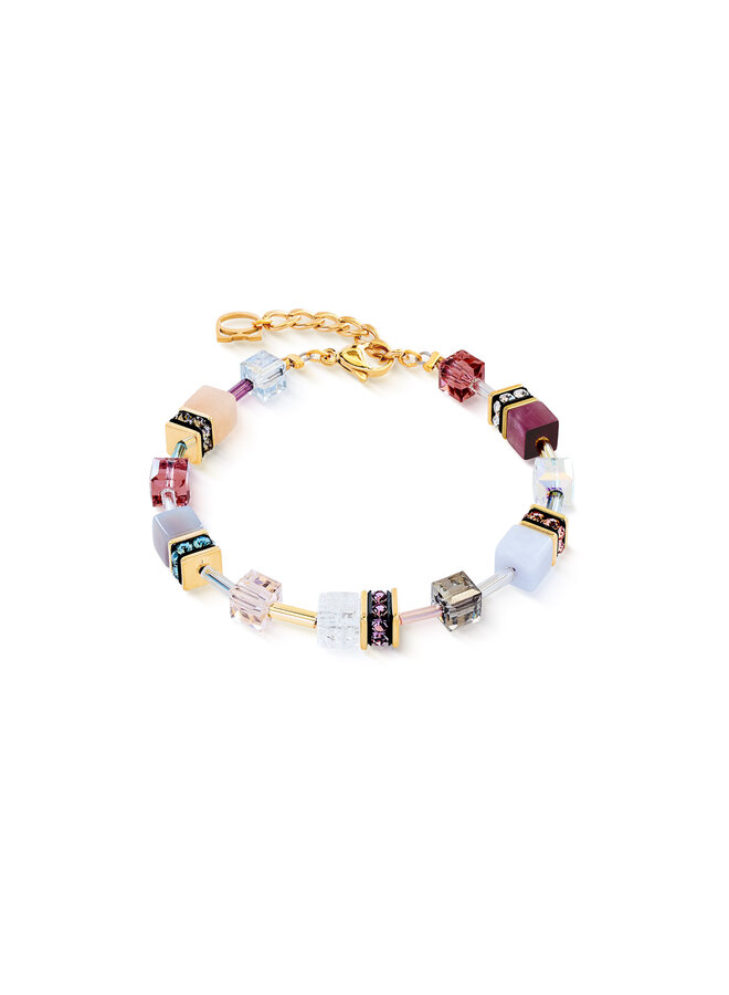 COEUR de LION armband 4905/1924 Oudroze/Pastel/Goud Verguld