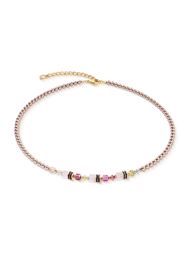 COEUR de LION ketting 2103/1916 Roze/Goud Verguld