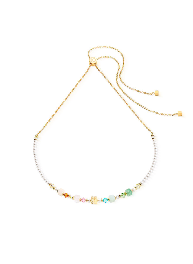COEUR de LION ketting 3031/1537 Pastel/Goud Verguld