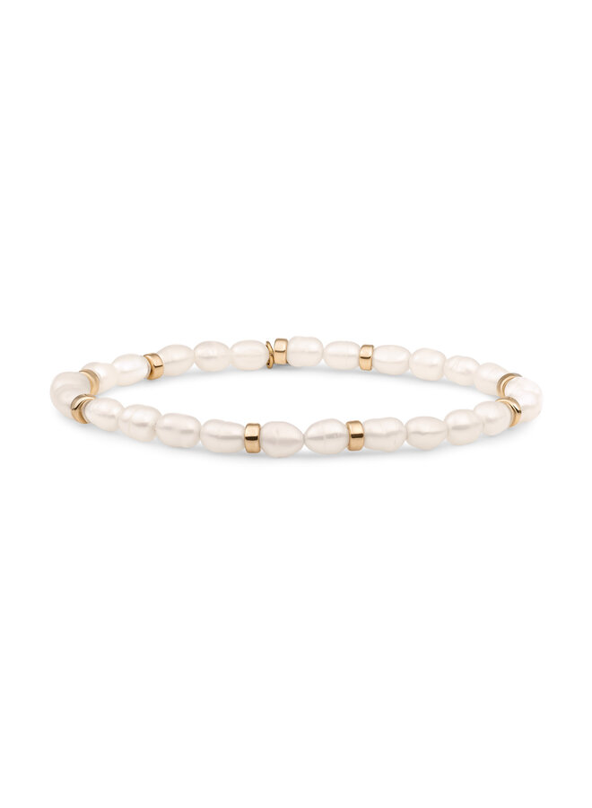 Sparkling Jewels armband Roundel Interstellar Pearl Goudkleurig