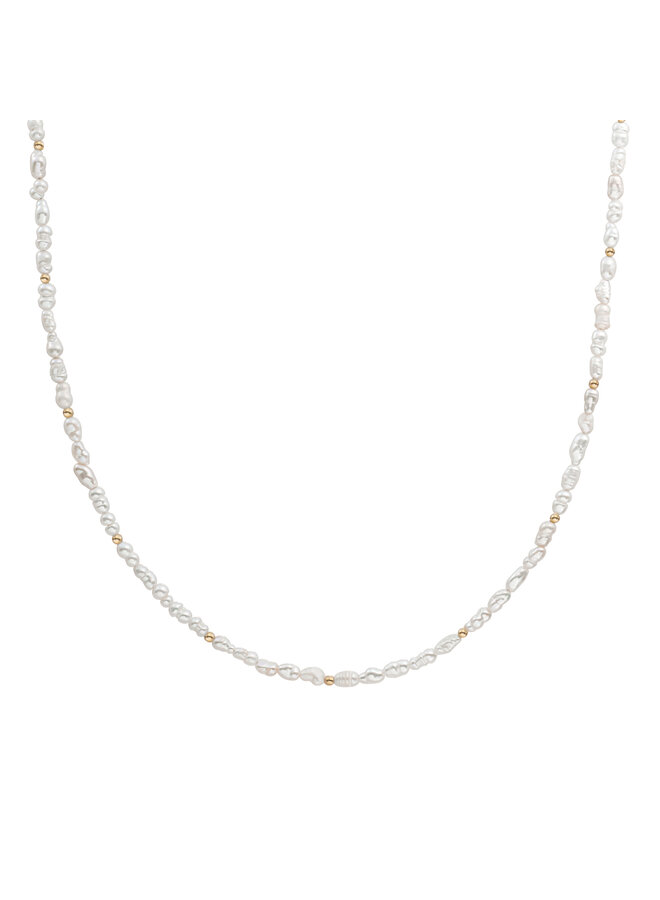 Sparkling Jewels ketting Beaded Pearl Goudkleurig
