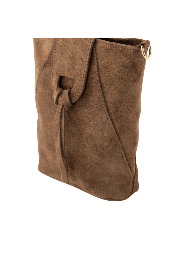 Jewelz tas Kendra Suède Taupe/Goudkleurig