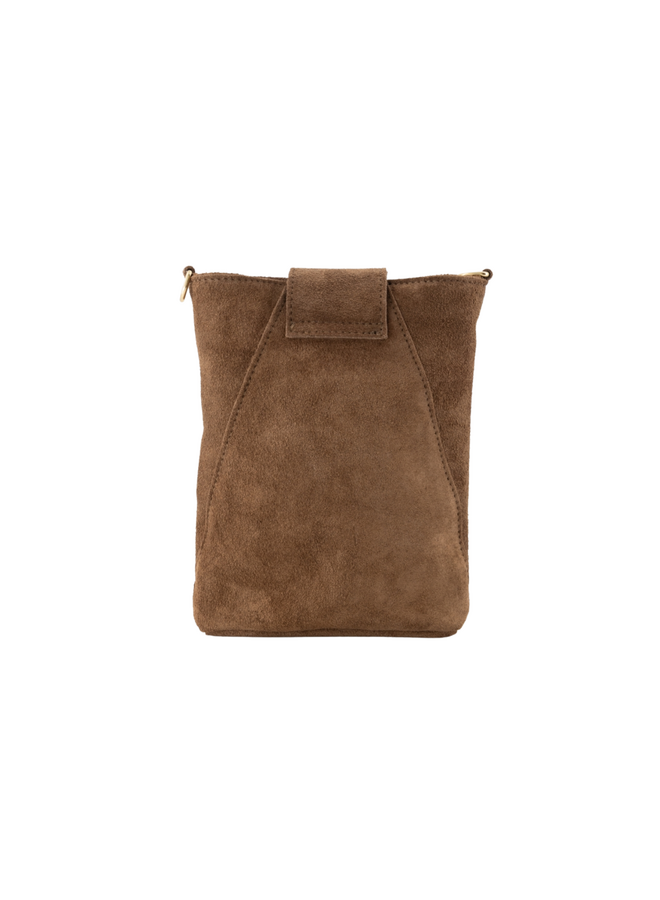 Jewelz tas Kendra Suède Taupe/Goudkleurig